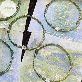 K2nightFee Xanh Lá Bốn Lá Cỏ Ba Lá Handmade Dây Vòng Tay Tinh Tế May Mắn Lắc Tay Trang Sức Quà Tặng VN