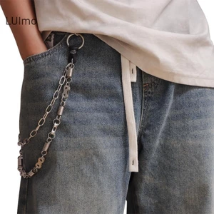 LUImo Hip-hop Punk Kim Loại Đinh Tán Quần Dây Xích Nhiều Lớp Eo Dây Xích Dành Cho Nam Nữ Trang Điểm Quần Dây Xích Phụ Kiện Trang Sức SBS