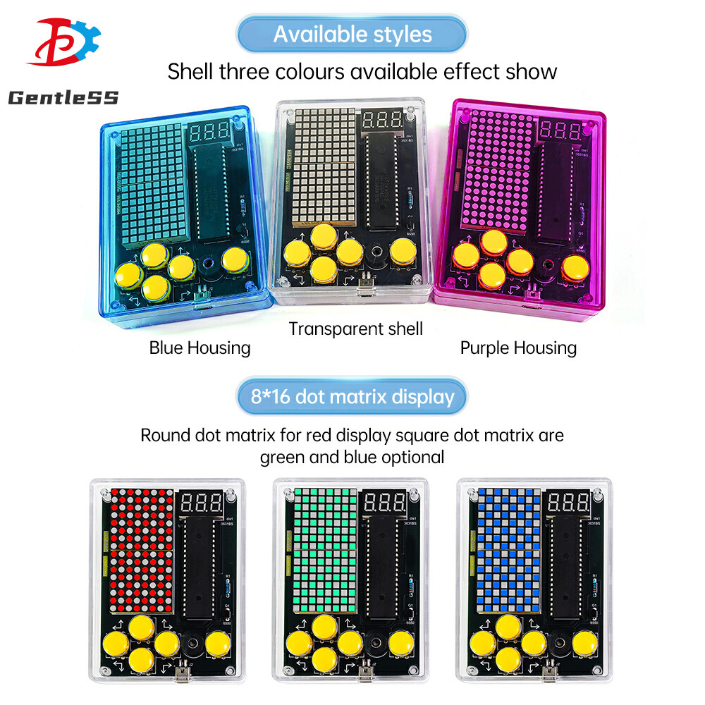 Nâng cấp Bảng điều khiển trò chơi Pixel Điện tử DIY Kit 51 MCU Trò chơi ...