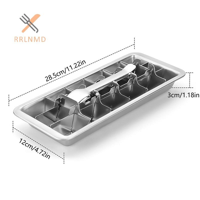 Khay đá viên bằng thép không gỉ RRLNMD cho tủ đông, Khay đá kim loại có đòn bẩy, Khay đá lấy cảm hứng từ cổ điển MỚI