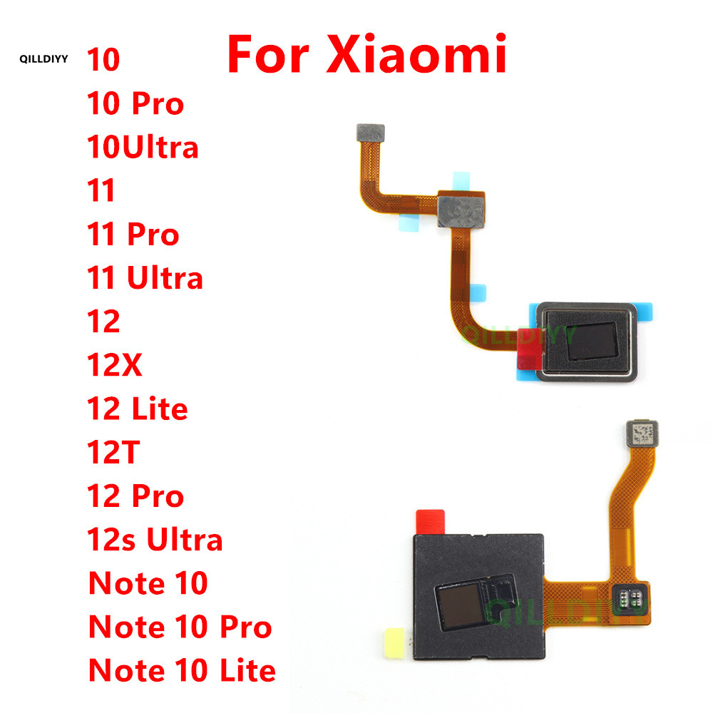 Nút cảm biến vân tay Cáp mềm cho Xiaomi Mi 10 11 12 12T Pro 12S Ultra Note 10 Pro Lite Bộ phận thay thế máy quét cảm ứng