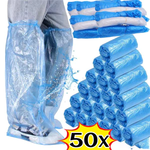 Vỏ Chống Nước Dành Cho Giày - Dùng Một Lần, Có Đế Chống Trượt (10 Đôi/Gói), Tùy Chọn Màu Xanh Hoặc Trắng