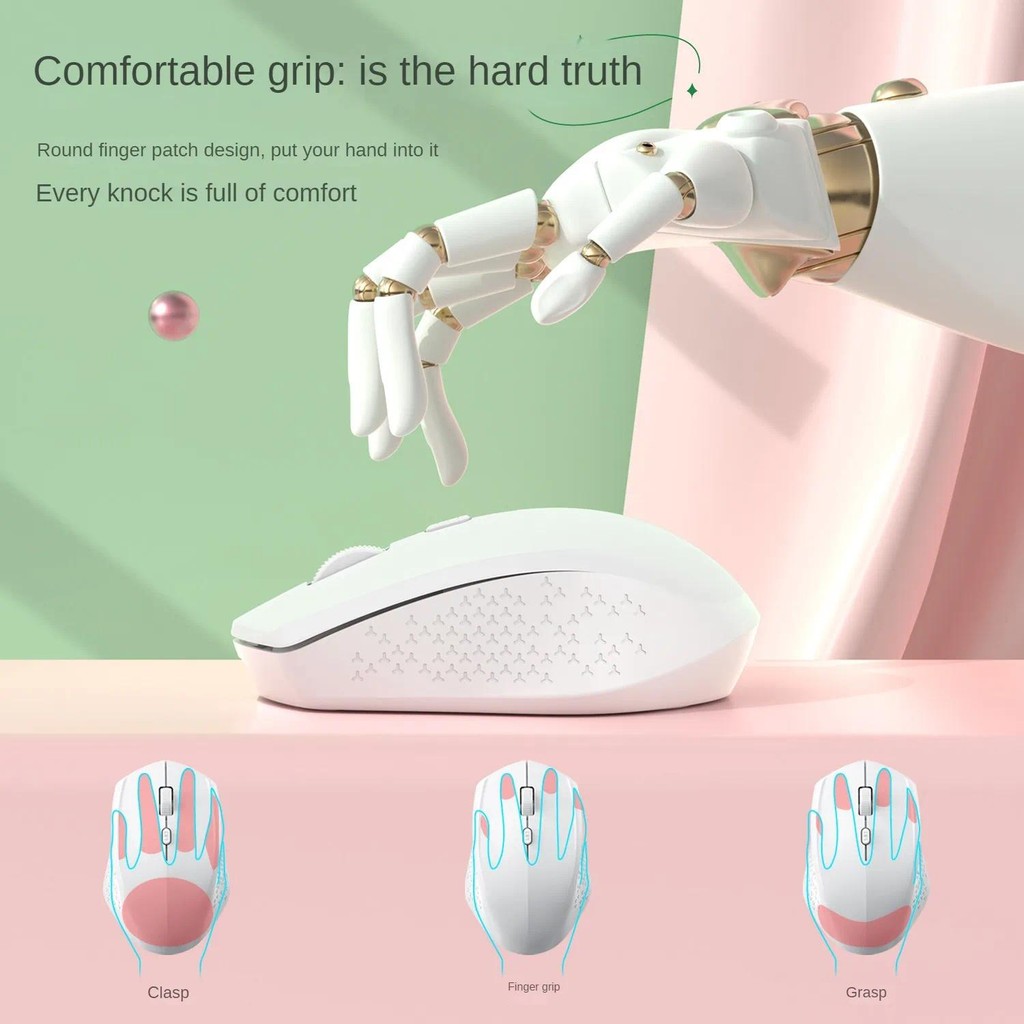 2025 Mới 2.4G Chuột Không Dây Chuột Bluetooth Chế Độ Kép Chuột Sạc Chuột Chơi Game 1600DPI Cho PC Laptop Phụ Kiện Máy Tính
