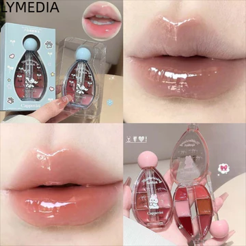 LYMEDIA Lip Tint, Gương Pha Lê Thạch Trang Điểm Bảng Son Bóng, Làm Đẹp Chăm Sóc Môi Dưỡng Ẩm Silicone Lip Brush Trang Điểm Môi Nữ