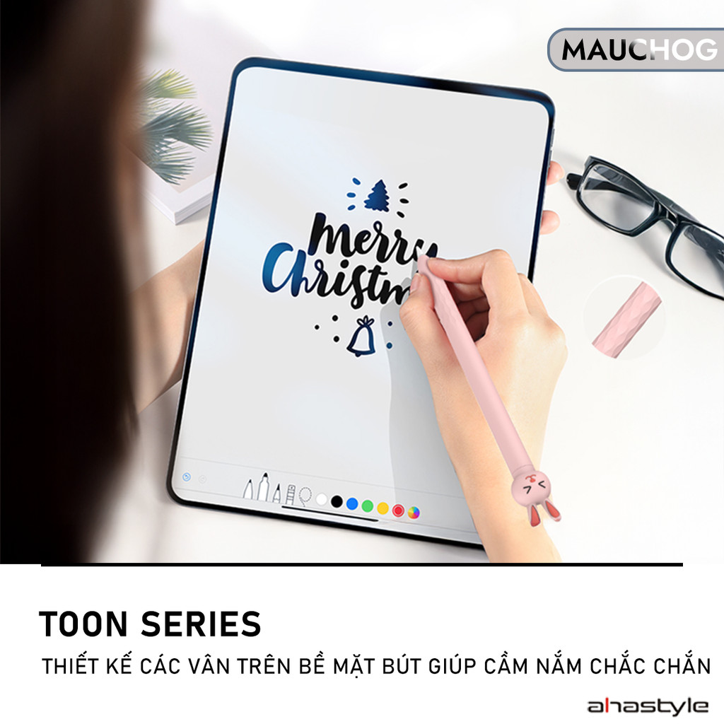 Vỏ Bao Ốp Silicon Case Ahastyle Hình Thú Dễ Thương Chống Trơn Trượt Cho Bút Cảm Ứng Apple Pencil 2 1