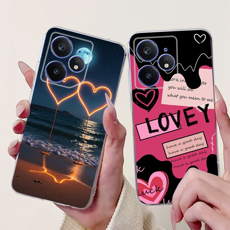 Trong Suốt Cho Realme Neo 7 RMX5060 Dành Cho Realme Neo7 Ốp Lưng Bướm Sang Trọng Tình Yêu Thời Trang Hoa Thoáng Mát Đẹp Trai Sư Tử Sơn