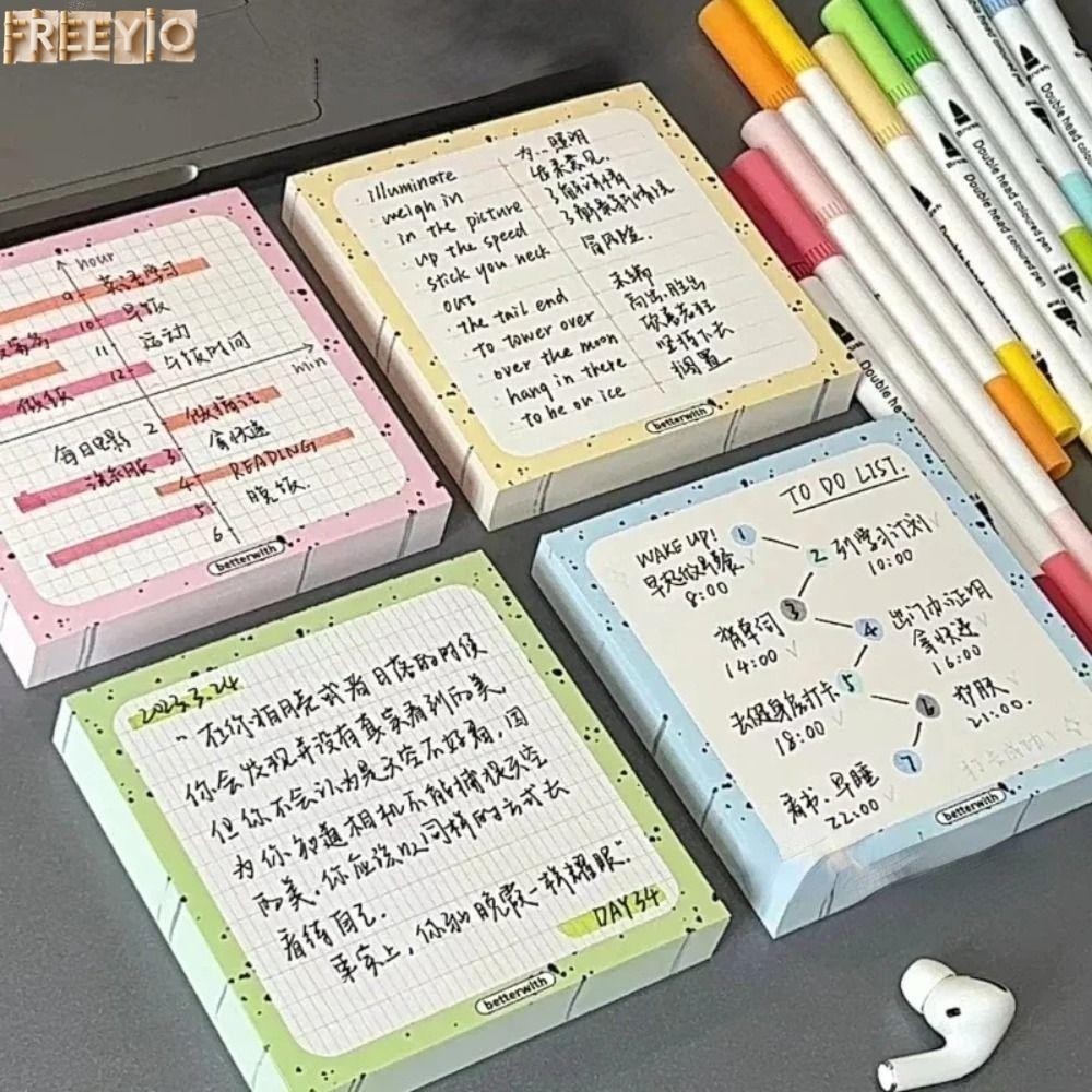 FREEYIO 50 Miếng / gói Sổ lưu niệm, Đã đăng nó Giấy dán ghi chú Giấy trong suốt Inch Giấy dán ghi chú, Đồ dùng văn phòng Trường học Văn phòng phẩm Người lập kế hoạch Giấy dán Ghi chú sinh viên