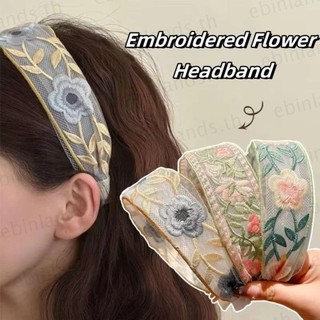 Băng đô thêu hoa EBINLANDS, Gói tóc hoa viền rộng voan, trông ngọt ngào cổ điển với răng Băng đô thời trang nữ Phụ kiện tóc thời trang