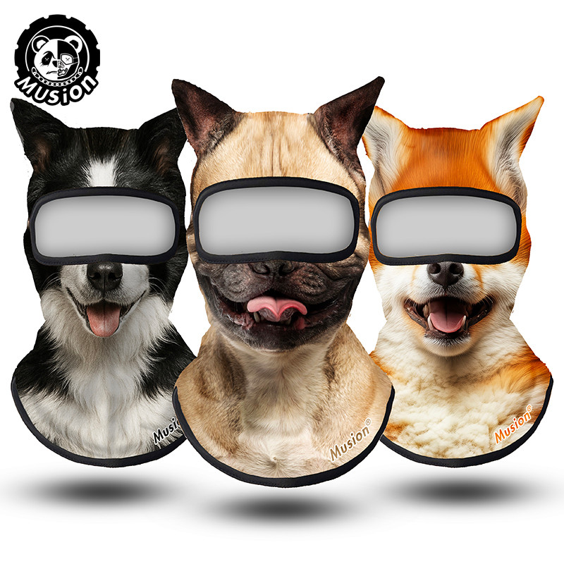 Musion 3D Dog Balaclava Mặt nạ có tai Mũ trùm đầu để đi xe đạp Trượt băng Săn bắn Thoảng khí Thoải mái