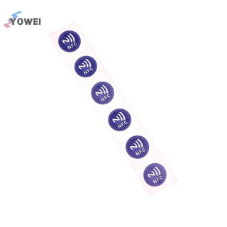 YOWEI 6 Cái 13.56 MHz ISO14443A 213 Chip RFID Thẻ Dính Nhãn Xanh NFC Ntag213 144 Bytes Thẻ Ướt Dán Cho Điện Thoại NFC VN