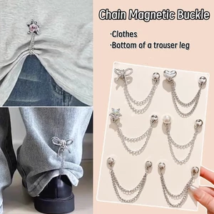 1 / 2 Chiếc DIY Quần Áo Chân Cố Định Hợp Kim Từ Nút Kẹp Quần Ngắn