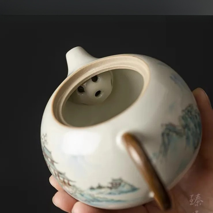 Ru Kiln Mở Lát Gốm Xishi Ấm Trà-Keyang Kung Fu Bộ Trà Văn Phòng Hộ Gia Đình Ấm Trà