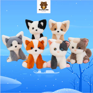 Rytanda Cáo Búp Bê Mô Phỏng Dễ Thương Mèo Gối Chó Husky Mềm Động Vật Đồ Chơi Trẻ Em Làm Dịu Bạn Gái Sinh Nhật Quà Tặng Giáng Sinh Trang Trí Phòng Ngủ