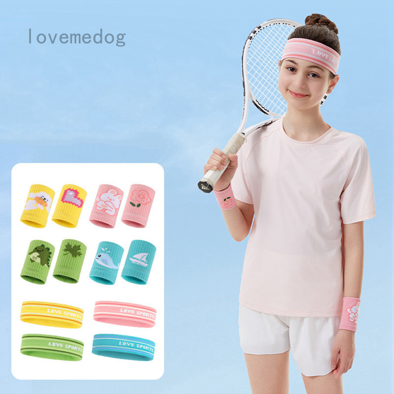 [LOVE] 3 Cái / bộ Bé Trai Bé Gái Hoạt Hình Thể Thao Băng Đô Mồ Hôi Đàn Hồi Cao Tập Luyện Quần Vợt Bóng Rổ Dây Đeo Tay Headwrap