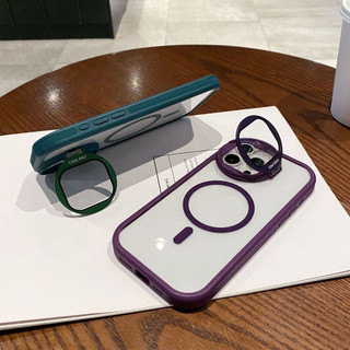 Ốp lưng iPhone chống sốc chống trầy kèm giá đỡ camera, hỗ trợ sạc từ tính cho iPhone 11 12 13 14 15 16 Pro Max