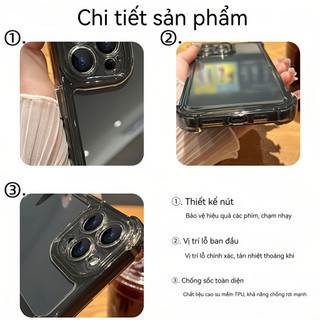 Ốp lưng iPhone trong suốt chống va đập mạnh chống sốc cao cấp cho iPhone 11 12 13 14 15 16 17 Pro Max 17 Air