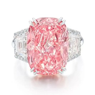 Châu Âu Mỹ ins Phong Cách Mới Nhân Tạo Kim Cương Hồng Đá Cắt Hoa Nhẫn Nữ