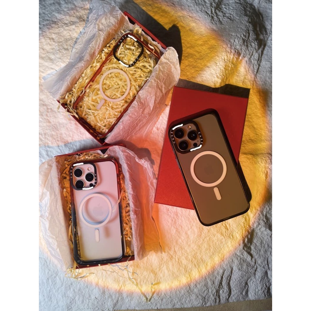 CASECASE X Heart Evangelista Alexandra Ốp Điện Thoại Cạnh Đen Trong Suốt Cứng Hút Từ Tính Tác Động Cho Apple IPhone 12 13 14 15 16 Pro Max Plus Có Hộp