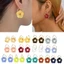 YOI Màu Vàng Kim Loại Vintage Acrylic Hoa Vòng Bông Tai Nữ Trang Sức Dự Tiệc