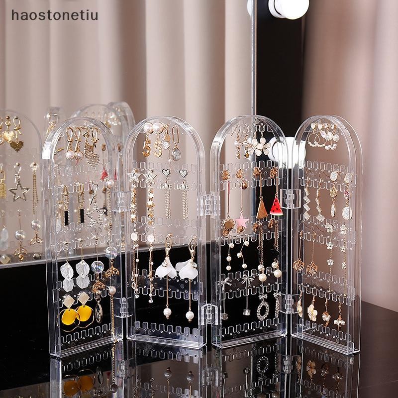 HA Bông tai gấp đinh tán Giá trưng bày Vòng cổ Kệ trang sức Giá đỡ tấm Màn hình sắp xếp Hộp lưu trữ n