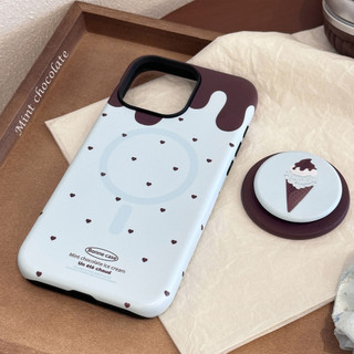 [Sheren] Vỏ điện thoại giá đỡ từ tính bằng kem bạc hà Thích hợp cho i16 15 14 13 12 11 pro max Vỏ bảo vệ chống sốc
