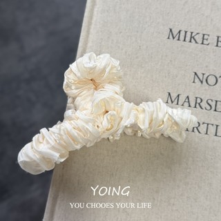 Yoing / Nhẹ Nhàng Vải Mercerized Xếp Ly Kẹp Nữ 2025 Phong Cách Mới Đầu Lưng Cá Mập Kẹp Tóc Phụ Kiện