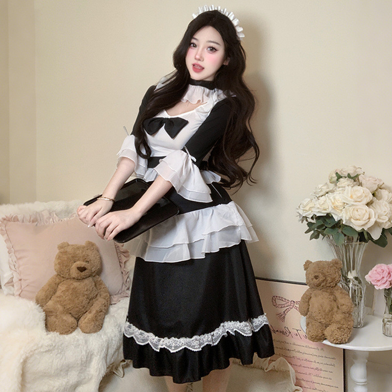 Đồ lót sexy Pure Desire, trang phục hầu gái Pure Desire đen trắng châu Âu và Mỹ, đồng phục cosplay, không cần cởi bộ