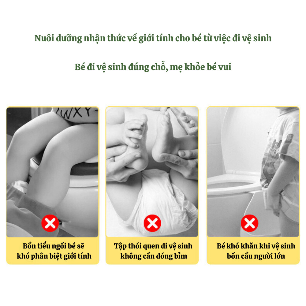 [TẶNG MIẾNG DÁN] Bồn tiểu đứng cho bé trai, Bô tiểu đi vệ sinh gắn tường tập đi vệ sinh cho bé