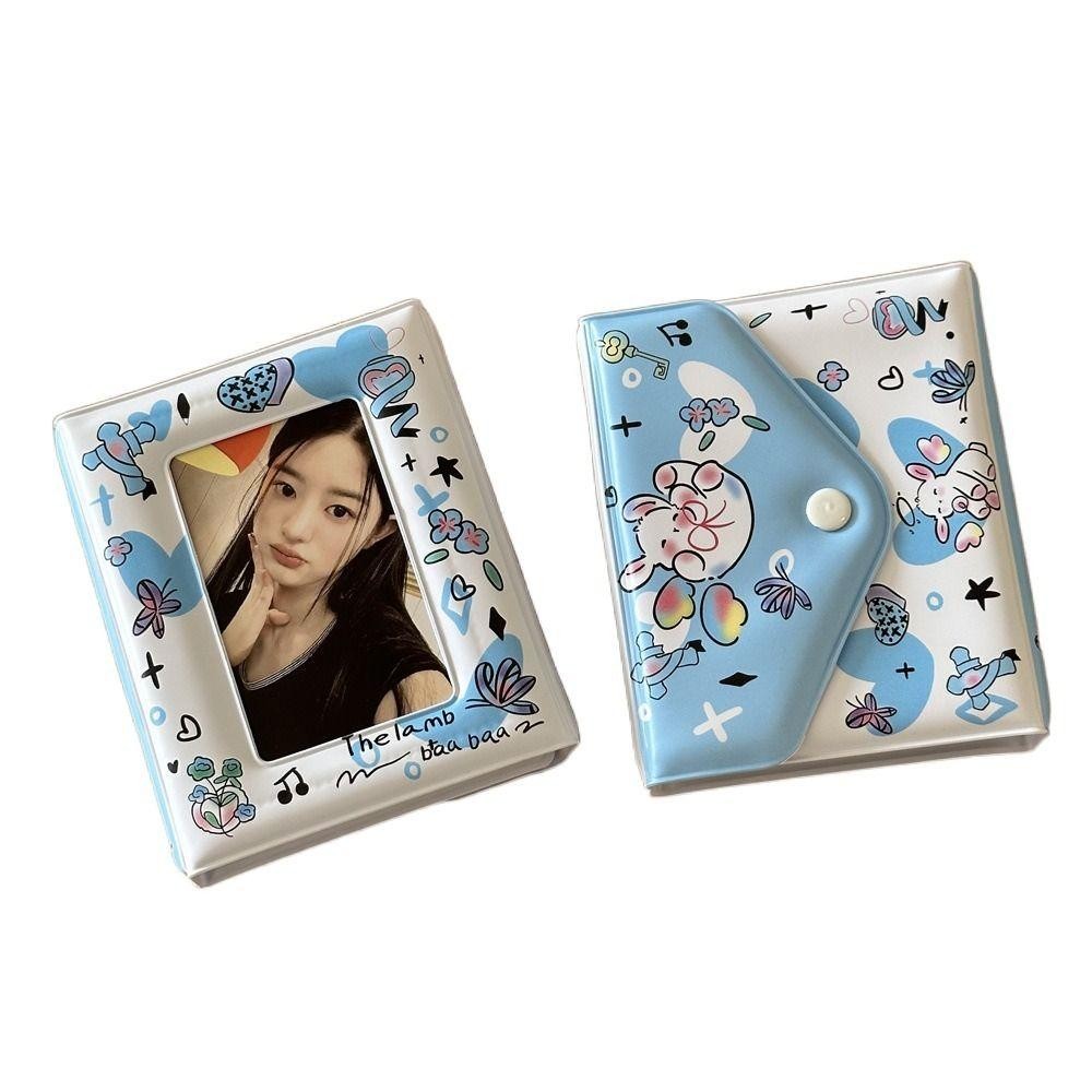 THFENG Album Ảnh Kpop, Y2K Sheep Photcard Holders, INS Card Display 3 in Blue White Idol Cards Collect Book Star Chaser
