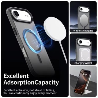 [JLK] Ốp điện thoại mờ sạc không dây hấp phụ từ tính trong suốt cho iPhone 17 Air 16 Pro Max 16 Plus Vỏ silicon mềm