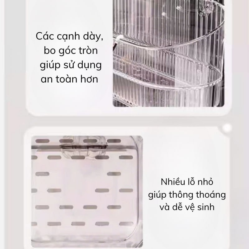 Kệ Để Đồ Nhà Tắm Trong Suốt DINO, Giỏ Đựng Đồ Hút Chân Không Chịu Lực Tốt Có Lỗ Thoát Nước