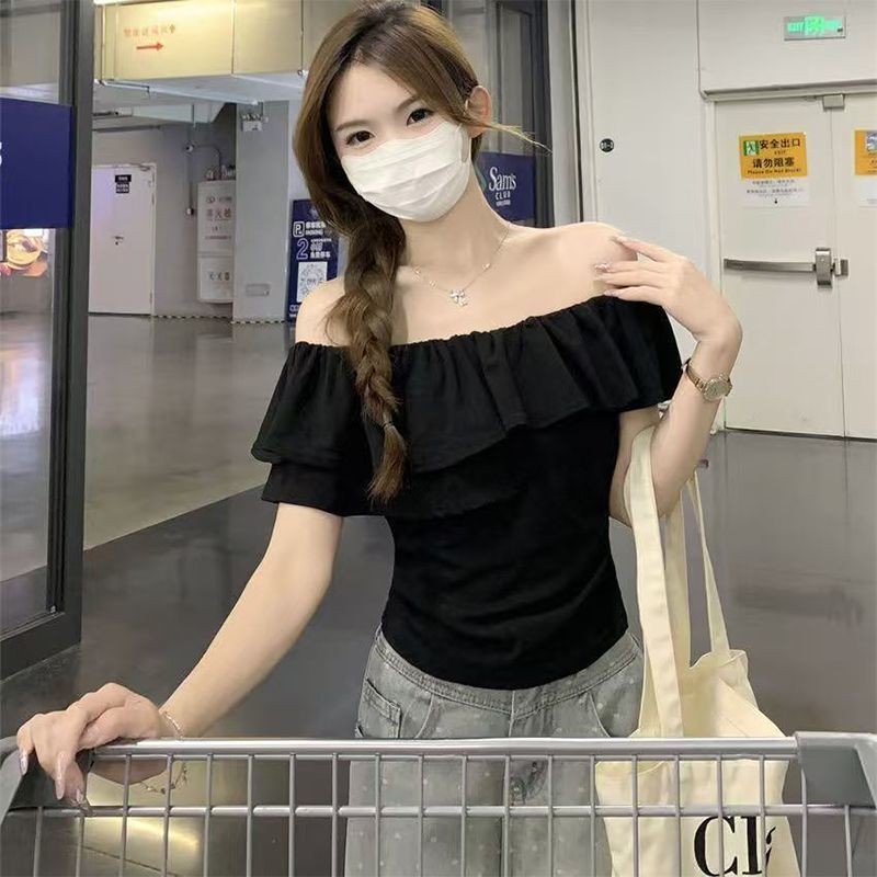 Áo thun ngắn tay lá sen dành cho nữ mùa hè thời trang mới, thoải mái giản dị