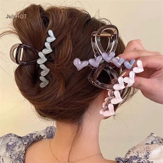 JULYHOT Mới Ngọt Ngào Trong Suốt Trái Tim Vuốt Tóc Cho Nữ Cô Gái Thanh Lịch Tình Yêu Kẹp Tóc Phụ Kiện Tóc Thời Trang Massivedeals