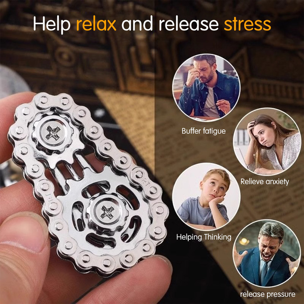 Kim Loại Xe Đạp Dây Xích Bánh Răng Fidgets Spinner Cảm Giác Xe Đạp Dây Xích Bánh Răng Nhẫn Đồ Chơi Quà Tặng Cho Bạn Bè Thành Viên Gia Đình