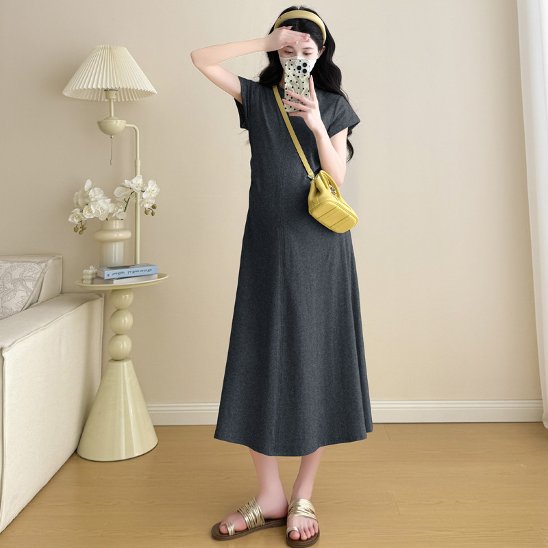 Trang phục bà bầu Váy dệt kim co giãn thời trang mùa hè Plus Size
