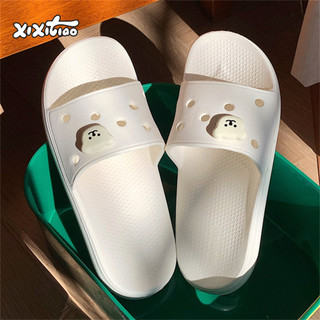 XIXITIAO Dép Hình Gấu Dễ Thương Dành Cho Nữ Chống Trơn Trượt Mùa Hè Thời Trang Khi Ở Nhà