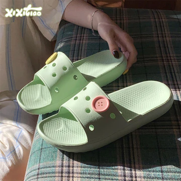XIXITIAO Dép Sandal Trong Nhà Dép Nữ Sinh Thoải Mái Mùa Xuân Mùa Hè Nút Dép