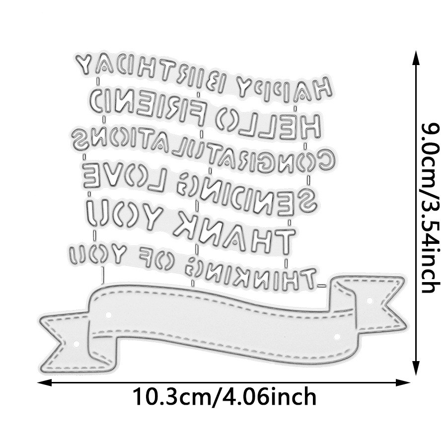 Biểu ngữ Kết Hợp Kim Loại Cắt Thép Carbon Chết Dập Nổi Khuôn DIY Sổ Lưu Niệm Album Ảnh Thiệp Chúc Mừng Giấy Thủ Công Khắc Cắt Bản Mẫu
