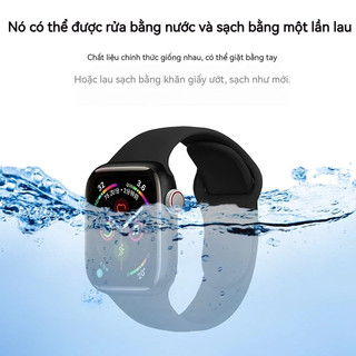 Dây đeo silicone lỏng cho Apple Watch mềm mại thoải mái nhiều màu sắc tương thích Series 4 5 6 7 8 9 10 SE 41 45 49mm