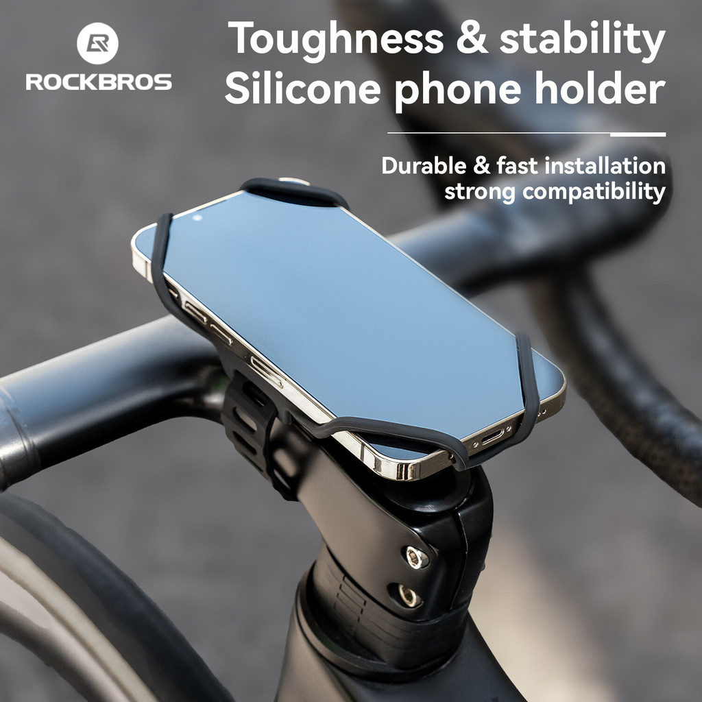 Giá đỡ điện thoại Silicon ROCKBROS Chống trượt Giảm xóc Phát hành nhanh Giá đỡ di động 4-7 inch Phụ kiện đi xe đạp