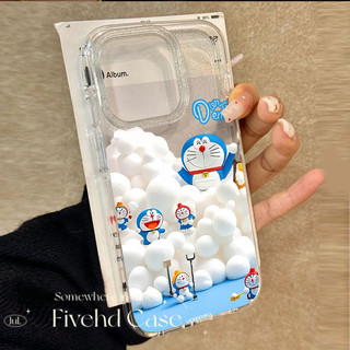 Ins Hàn Quốc Phim Hoạt Hình Dễ Thương Doremon Lấp Lánh Bling Vỏ Cho iPhone 11 16 16E 15 14 13 12 Pro Xs Max XR X 7 8 6 Plus SE Vỏ Điện Thoại TPU Mềm Vỏ Bảo Vệ Chống Sốc Ốp Lưng Trong Suốt