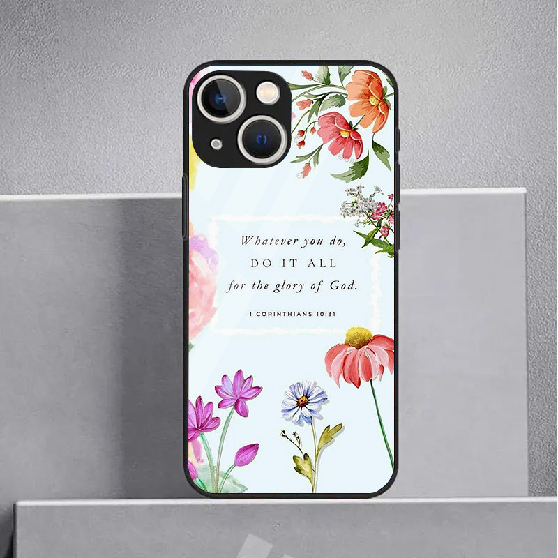 Chúa Giêsu Chúa Kitô Câu Kinh Thánh Thánh Thánh Vịnh 04 Vỏ Điện Thoại Kính Cho IPhone 16 15 14 13 12 11 Pro XR XS Max Plus Mini X XR 8 7 6s SE2 / 3