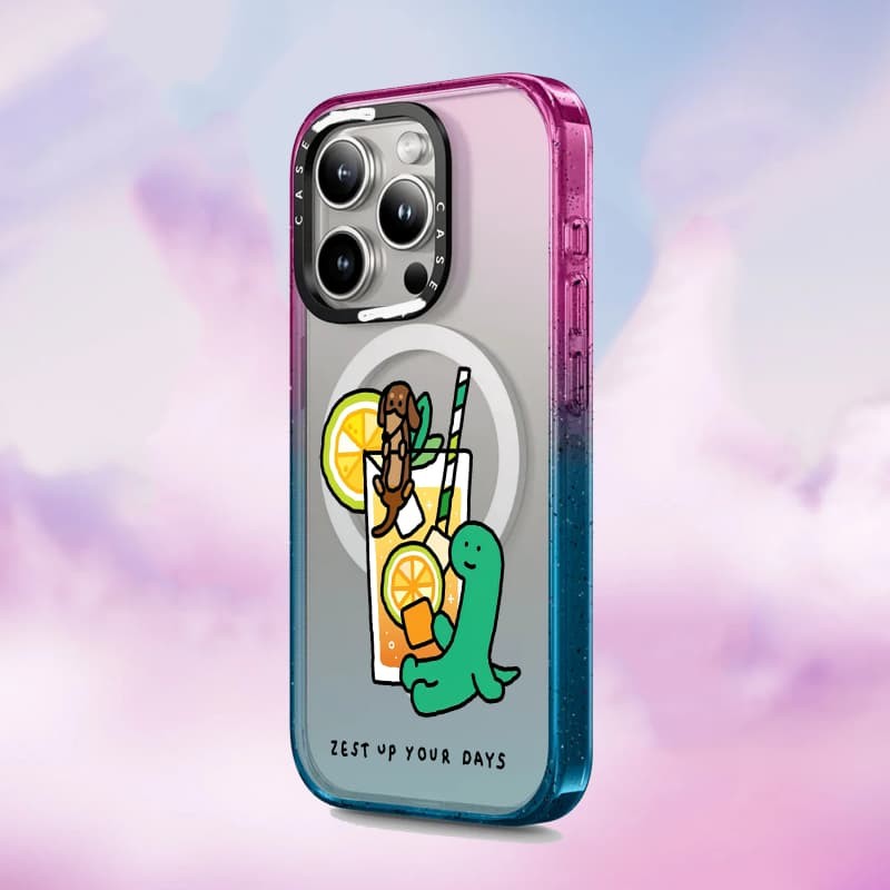 CASECASE X Joguman Vỏ Trà chanh Cạnh Đen Đào Haze Cotton Kẹo Bộ Sưu Tập Màu Sắc Trong Suốt Cứng Từ Hút Tác Động Dành Cho Apple IPhone 12 13 14 15 16 Pro Max Plus Có Hộp
