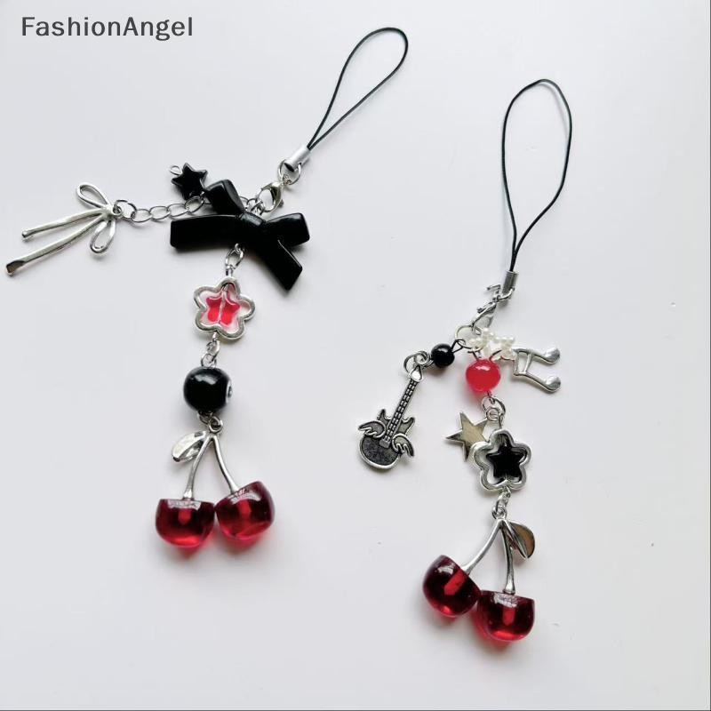 FashionAngel 1 Cái Quyến Rũ Đỏ Anh Đào Nơ Điện Thoại Móc Chìa Khóa Y2K Túi Mặt Dây Chuyền Móc Khóa Phụ Kiện Bạn Gái Quà Tặng VN