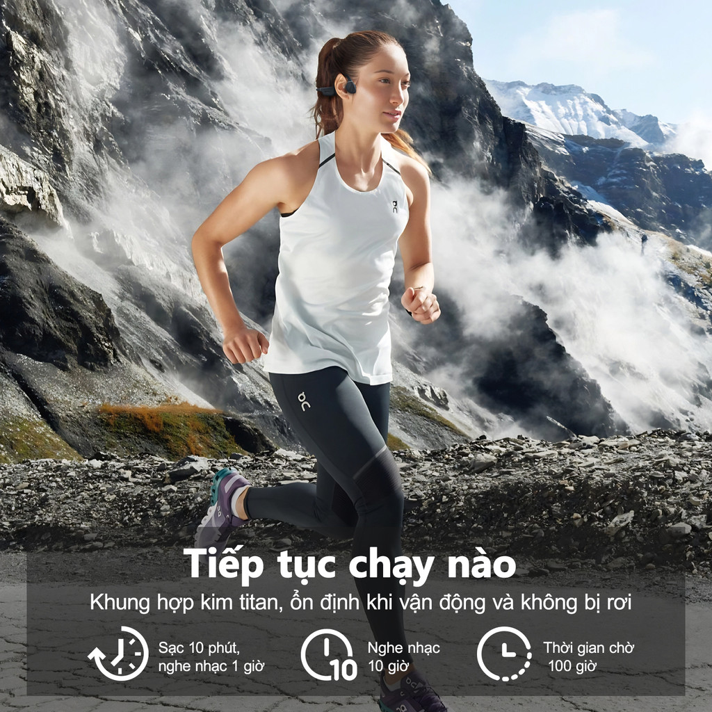 RHYFELL Wild5 Tai nghe thể thao địa hình dẫn truyền qua xương chống nước tai nghe bơi dẫn truyền qua xương silicon lỏng bộ nhớ 32G Bluetooth 5.4 tai nghe thể thao có micrô tai nghe dung lượng pin lớn