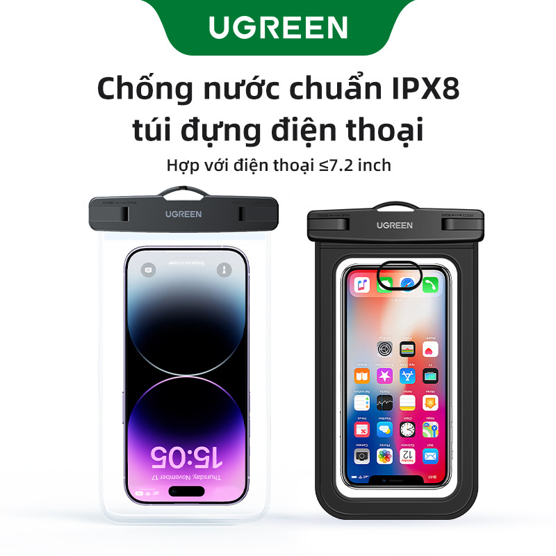 UGREEN Túi Đựng Điện Thoại Chống Thấm Nước IPX8 7.2 inch Max iPhone 16 15 14 13 12 Pro Max Samsung S23 Xiaomi Ốp