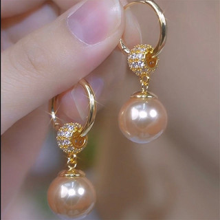 ✨✨Niche Thiết Kế Cảm Giác Cao Cấp Full Kim Cương Bông Tai Ngọc Trai Champagne Nữ Cao Cấp Tinh Tế Độc Đáo Bông Tai Sang Trọng 25.6.5