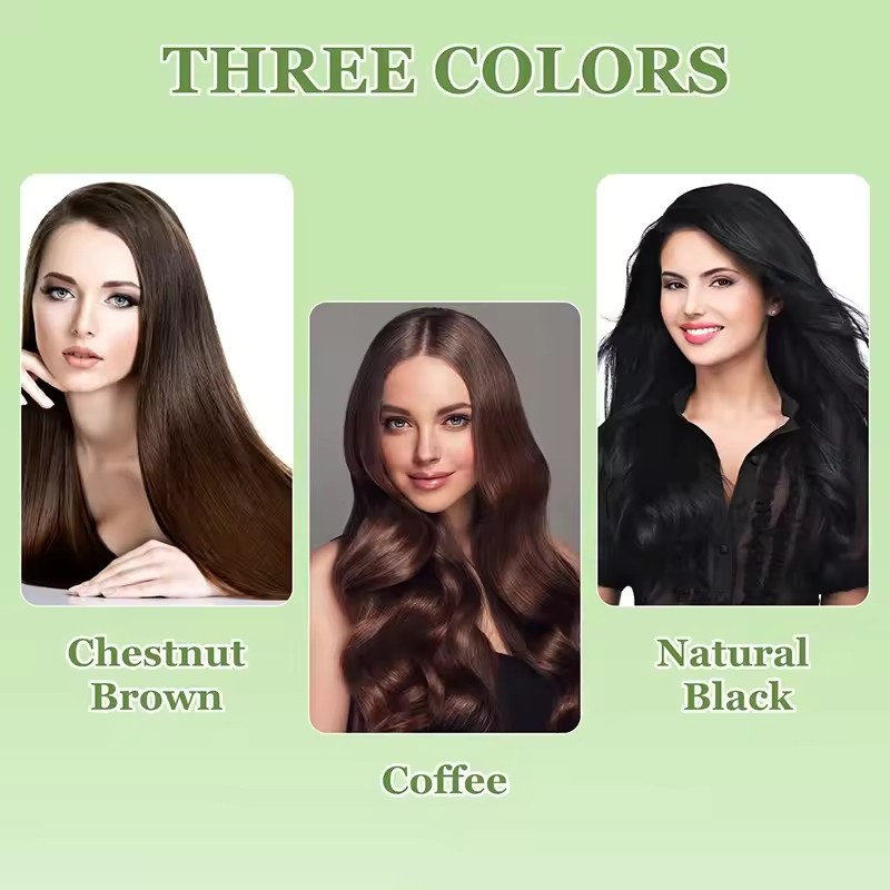Thuốc nhuộm tóc thảo dược Đen, che phủ bạc, chăm sóc tóc, dầu gội
