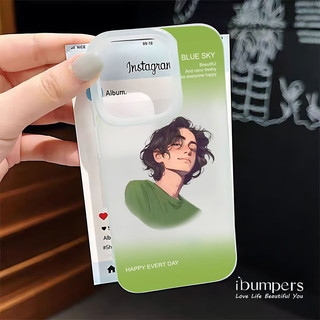 ibumpers Ốp Điện Thoại iPhone Charming Gradient Art Couple Pattern Ốp Lưng Trong Suốt Nhám Mờ Chống Bẩn Chống Sốc Cho IPhone 16 15 14 12 13 11 Pro Max IP 7 8 Plus X XS XR