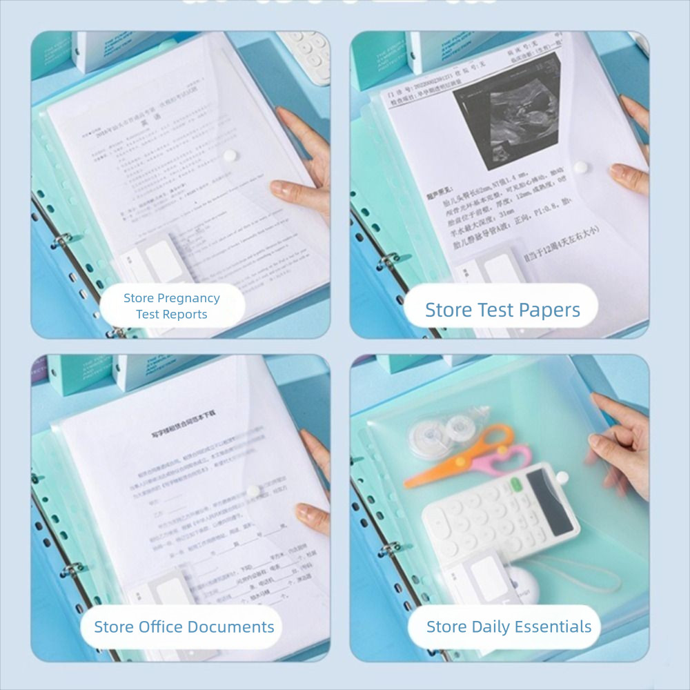 Thư mục tệp GOODH A4, Thư mục dữ liệu PP dung lượng lớn, Thư mục kết dính vòng chống nước 3 lỗ chống bụi màu sắc Văn phòng